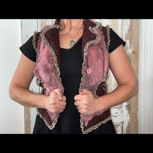 Beautiful fur/velvet vest a unique piece.